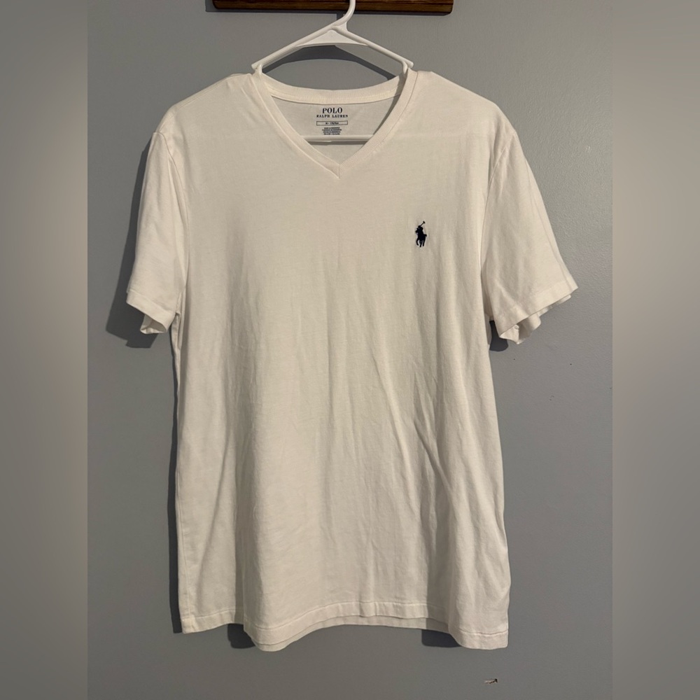 Polo by Ralph Lauren Men's Cream V-Neck Tee